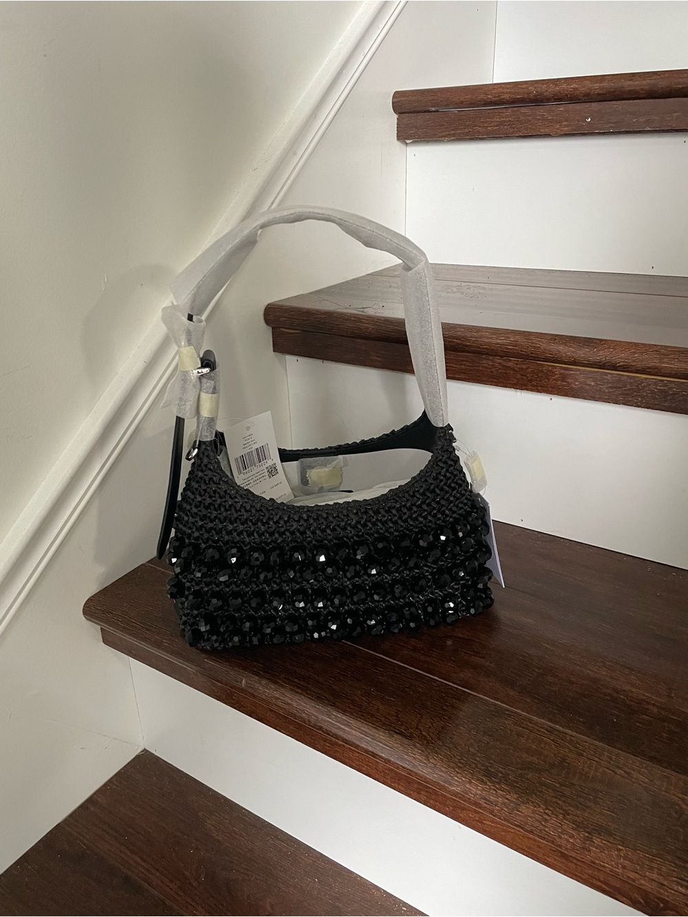 Black Beaded weave Shoulder Bag -Kate spade 454 Mini Crossbody Bag - Picture 6 of 6